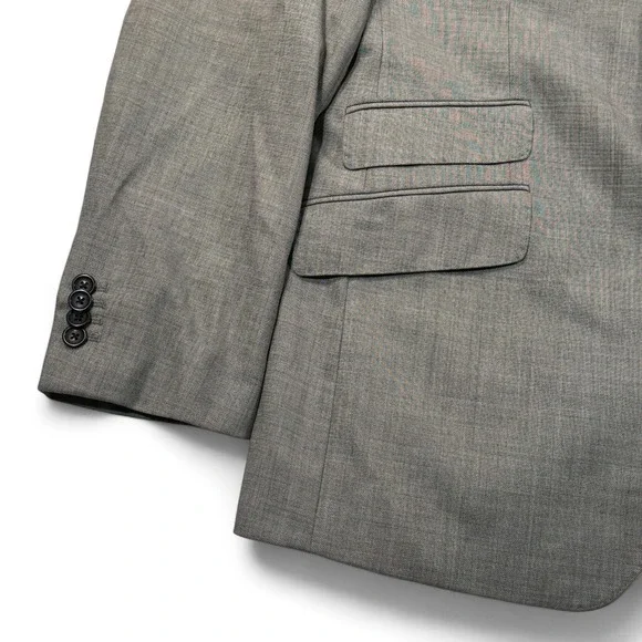 Banana Republic Tailored Fit Wool Blazer Silver Grey Mens 42R‎ Suit Jacket NWT